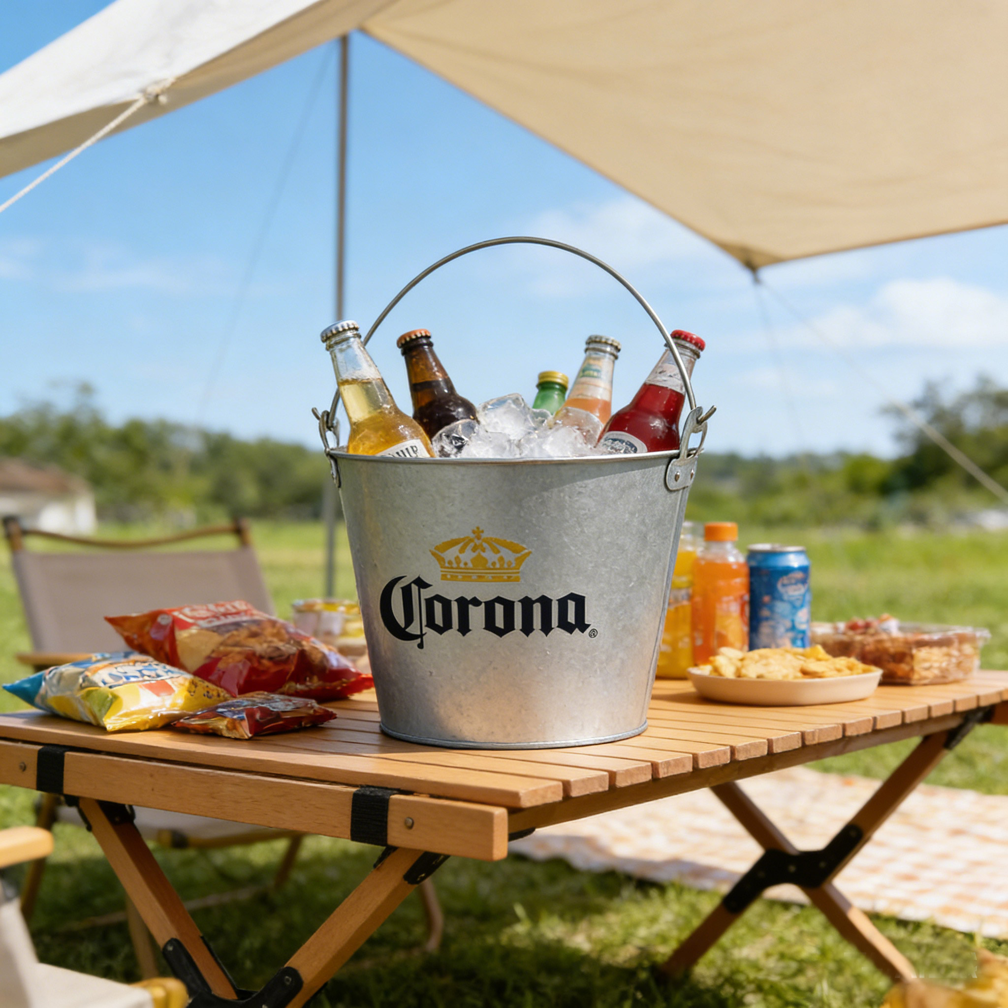 Custom Logo Galvanized Metal Ice Bucket: Elevate Hospitality Experiences & Beverage Brand Marketing