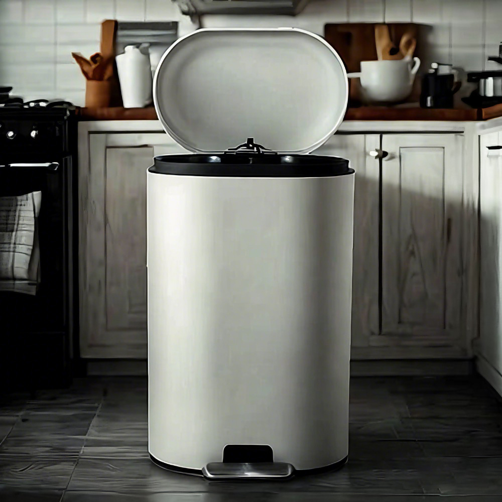 Elevate Natural Wood Kitchen Aesthetics: Why Beige Tall Pedal Bins Blend Function & Warm Minimalism