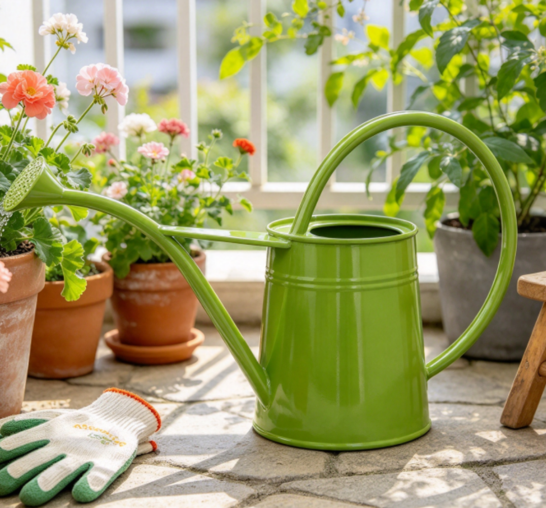 Vibrant Green Metal Watering Can: Blend Practical Gardening Performance with Eye‑Catching Outdoor Style
